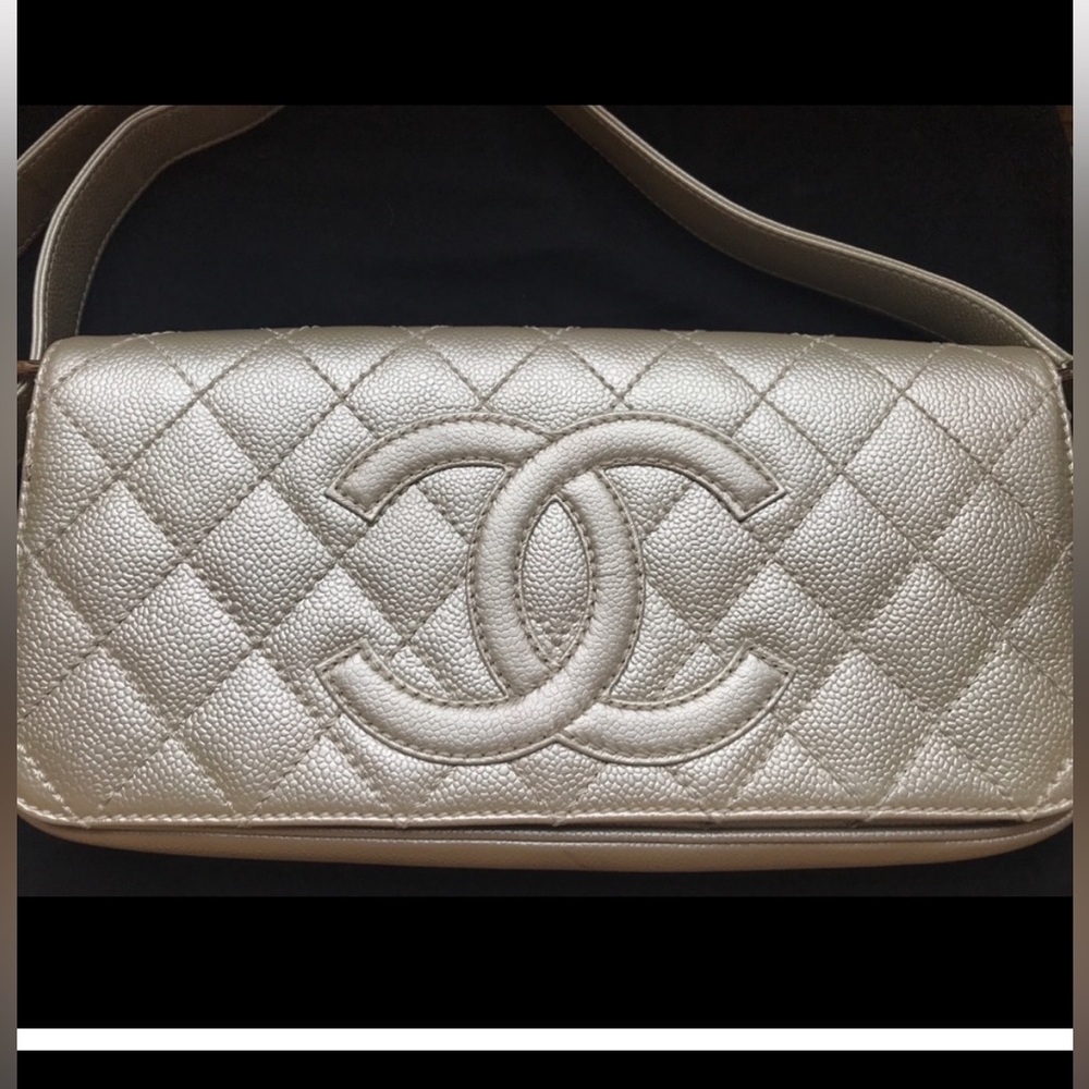 STILL AVAILABLE Authentic CHANEL Caviar Quilted CC Shoulder Bag Pearl